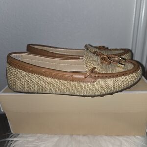 MICHAEL KORS Women's Straw Tan Loafers Size US 7